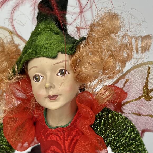 2 Woodland Winward Fairy Elf Doll Winged Poseable Holiday Shelf Sitter 8.5” Tall - Picture 3 of 14